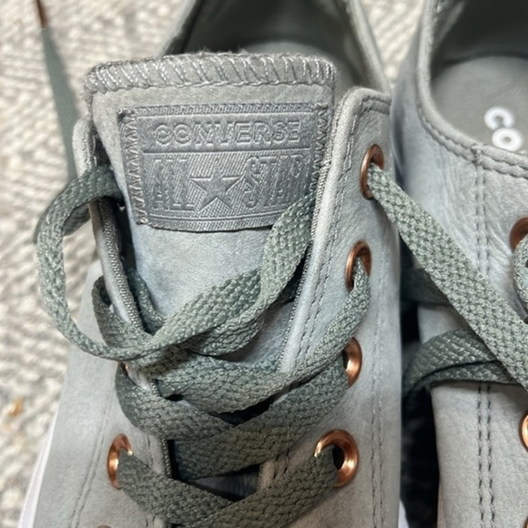 Converse‎ CTAS Clean Lift OX Dark Stucco sage & gold Leather women size 8 - Picture 7 of 10